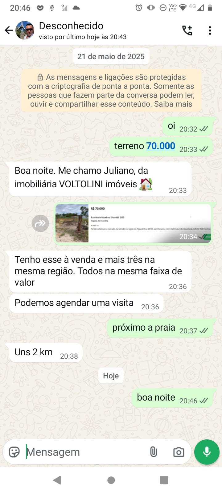 Comprovação de Negociação de Terreno